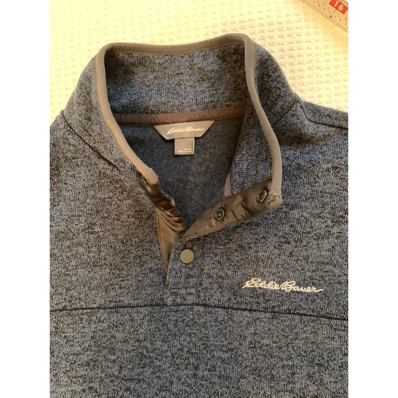 Eddie Bauer Mens‎ L Blue Quarter 1/4 Pullover Sweater - Picture 7 of 11